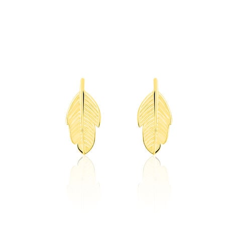 Boucles D'oreilles Puces Floria Feuilles Or Jaune - Puces Femme | Marc Orian