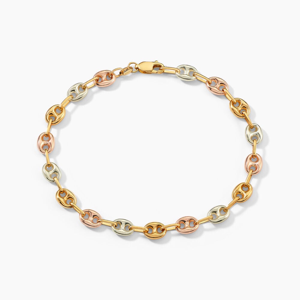 Bracelet Dami Maille Grain De Café Or Tricolore - Bracelets mailles Homme | Marc Orian