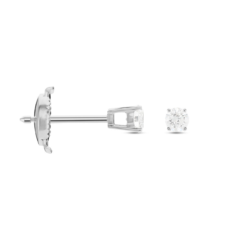 Boucles D'oreilles Puces Or Blanc Aphrodite Diamants - Puces Femme | Marc Orian