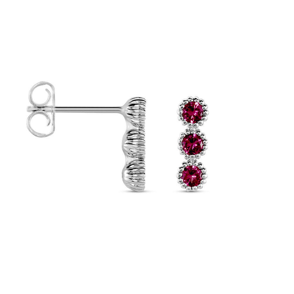 Boucles D'oreilles Puces Kasey Argent Blanc Oxyde De Zirconium - Puces Femme | Marc Orian