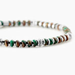 Bracelet Jourdan Acier Blanc Jaspe Africain - Bracelets cha&icirc;nes Homme | Marc Orian