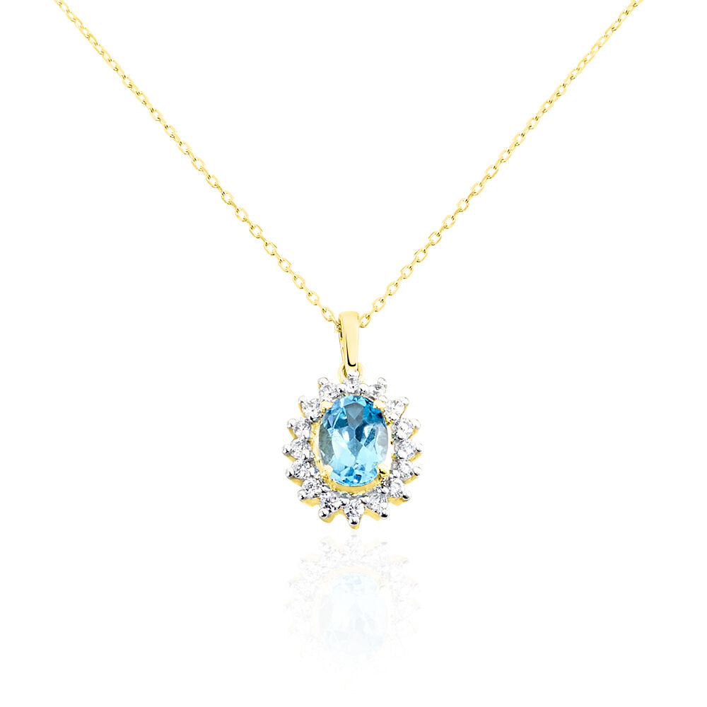 Collier Allande Or Jaune Topaze Et Oxyde De Zirconium - Colliers avec pierres Femme | Marc Orian