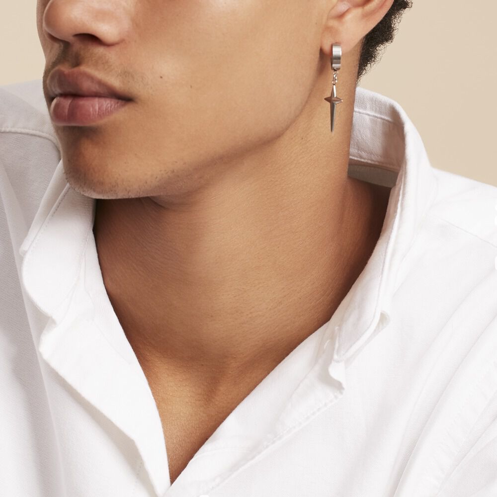Créole Unitaire Acier Blanc Vincenz - Piercings d'oreilles Homme | Marc Orian