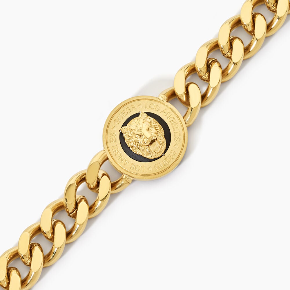 Bracelet Guess Lion King Acier Jaune - Bracelets cha&icirc;nes Homme | Marc Orian
