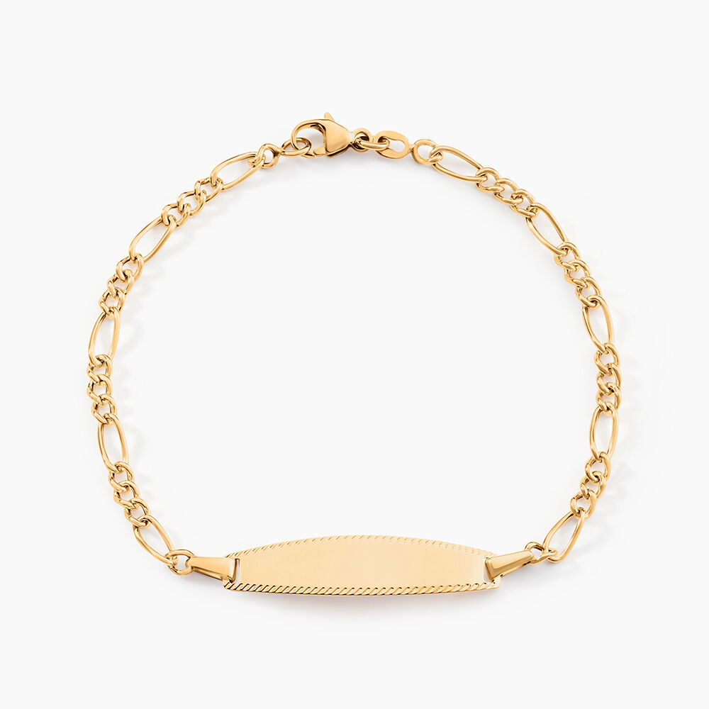 Bracelet Identit&eacute; Bartolomee Maille Alternee 1/3 Or Jaune - Gourmettes Enfant | Marc Orian