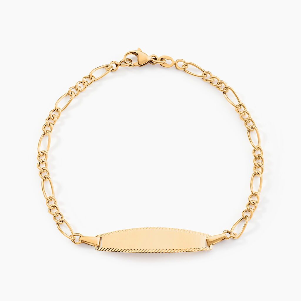 Bracelet Identit&eacute; Bartolomee Maille Alternee 1/3 Or Jaune - Gourmettes Enfant | Marc Orian