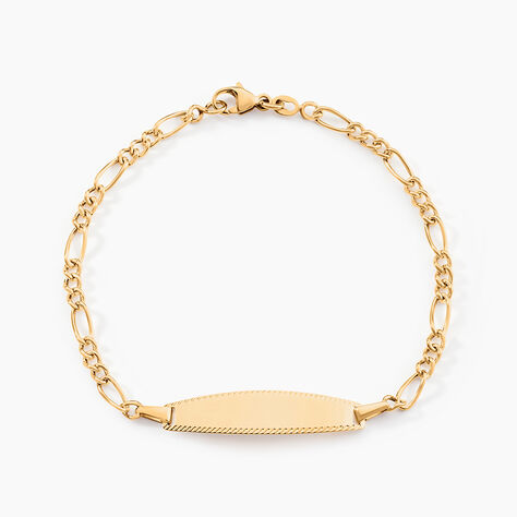 Bracelet Identit&eacute; Bartolomee Maille Alternee 1/3 Or Jaune - Gourmettes Enfant | Marc Orian