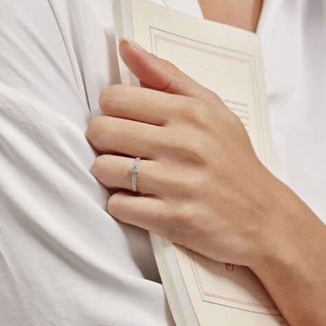 Bague Dayna Or Blanc Oxyde De Zirconium - Bagues Solitaire Femme | Marc Orian