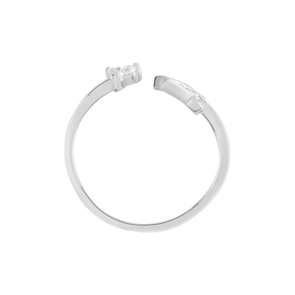 Bague Ajustable Cadfan Argent Blanc Oxyde De Zirconium - Bagues avec pierre Femme | Marc Orian