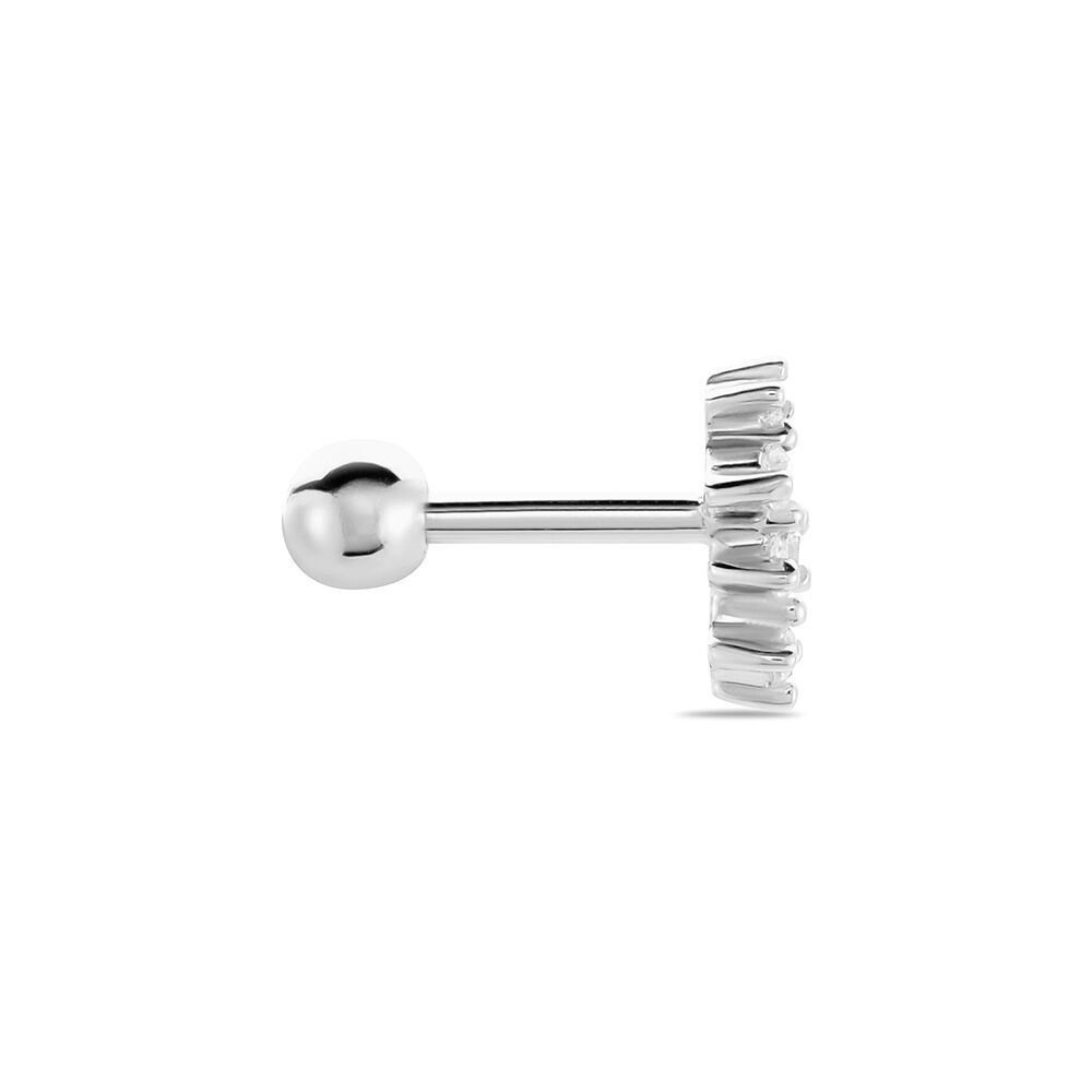 Piercing D'oreille Unitaire Roseau Argent Blanc Oxyde De Zirconium - Piercings d'oreilles Femme | Marc Orian