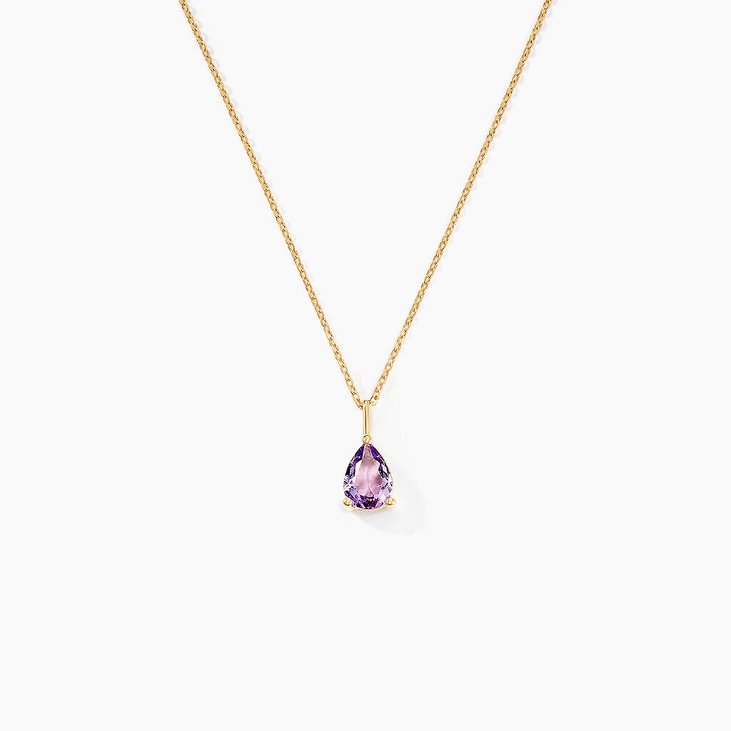 Collier Goutte Or Jaune Amethyste - Colliers avec pierres Femme | Marc Orian