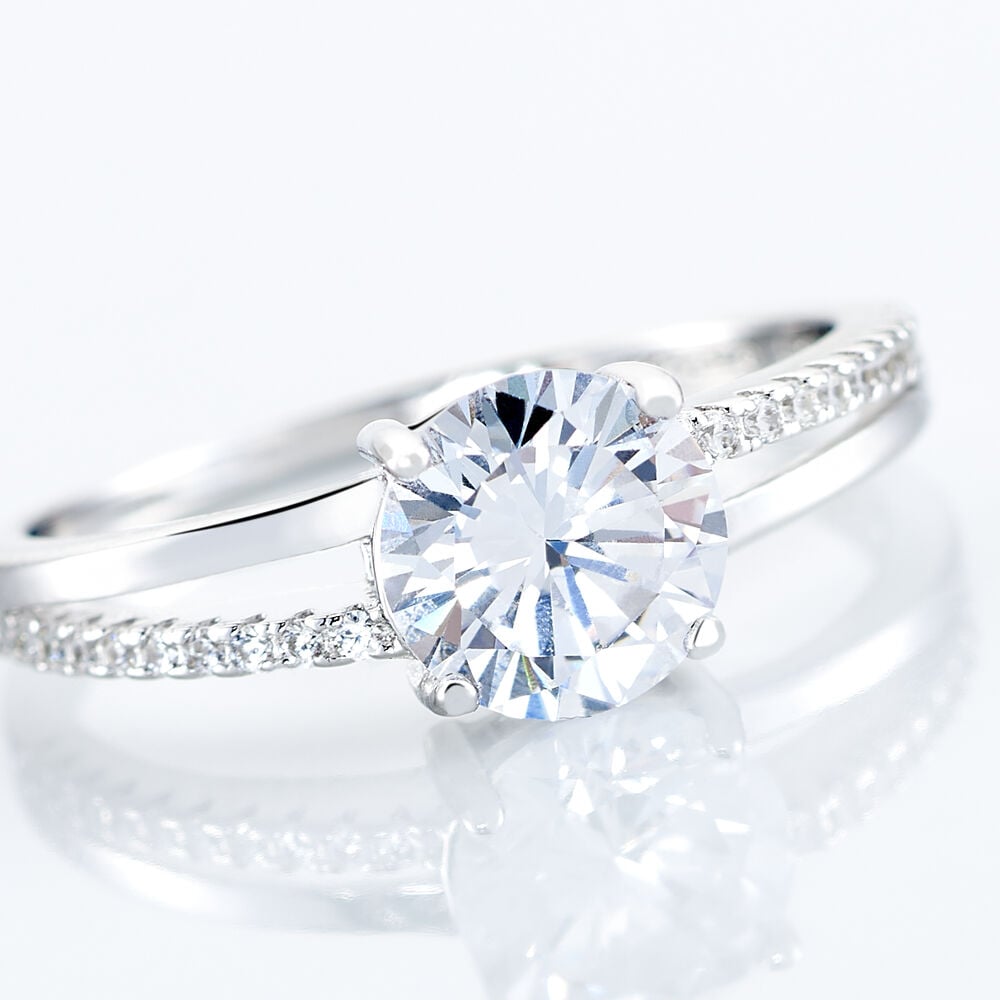 Bague Solitaire Poseidon Argent Blanc Oxyde De Zirconium - Solitaires Femme | Marc Orian