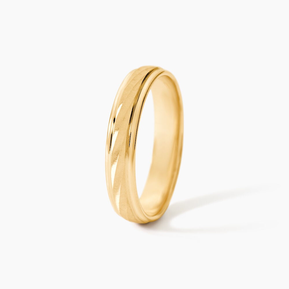 Alliance Fantaisie Sable Demi Jonc Classique Or Jaune - Alliances duo Unisex | Marc Orian