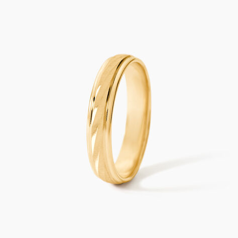 Alliance Fantaisie Sable Demi Jonc Classique Or Jaune - Alliances duo Unisex | Marc Orian