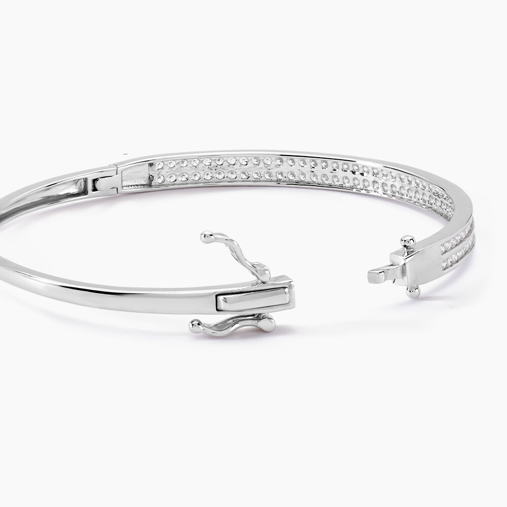 Bracelet Jonc Carinne Argent Blanc Oxyde De Zirconium - Bracelets joncs Femme | Marc Orian