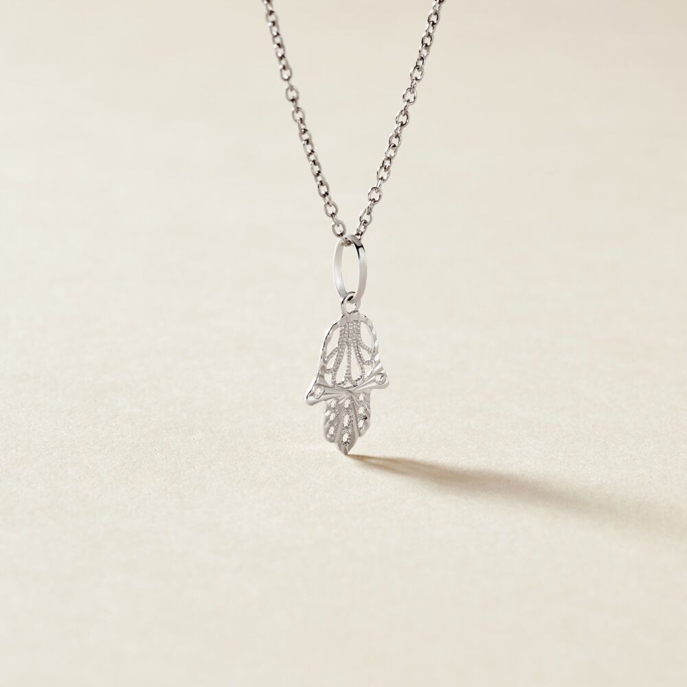 Pendentif Fatima Or Blanc - Pendentifs Famille | Marc Orian