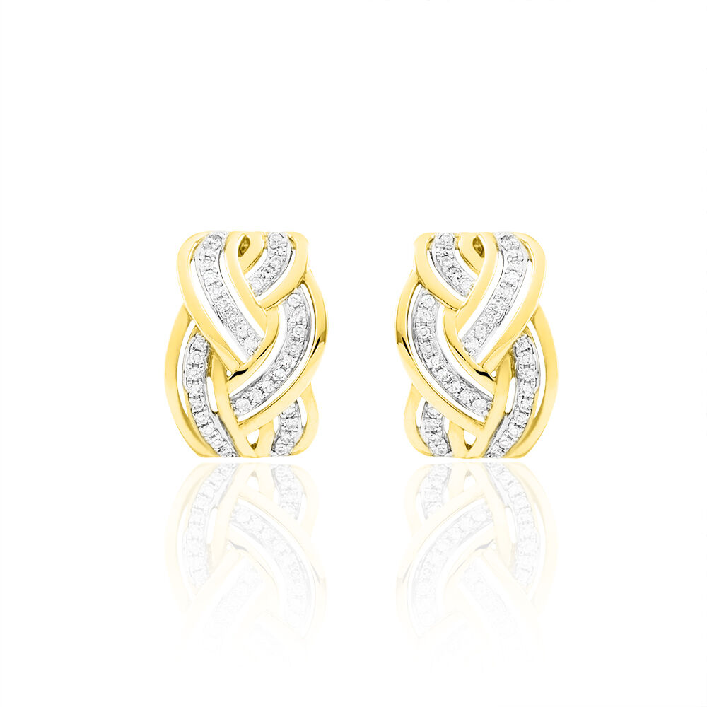 Boucles D'oreilles Puces Leopoldine Or Jaune Diamant -  Femme | Marc Orian
