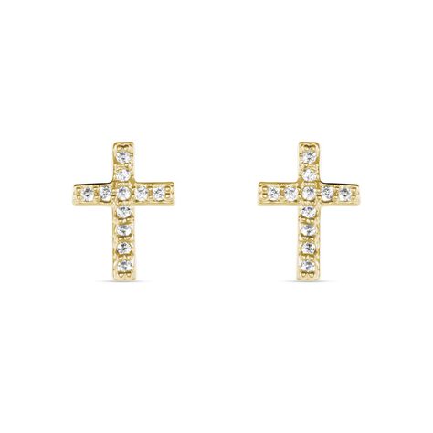 Boucles D'oreilles Puces Fatos Plaqué Or Oxydes De Zirconium - Puces Femme | Marc Orian