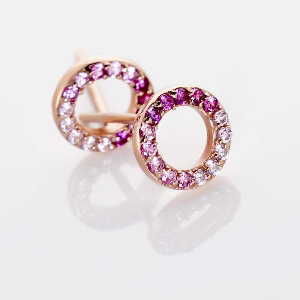 Boucles D'oreilles Puces Neptunus Argent Rose Oxyde De Zirconium - Puces Femme | Marc Orian