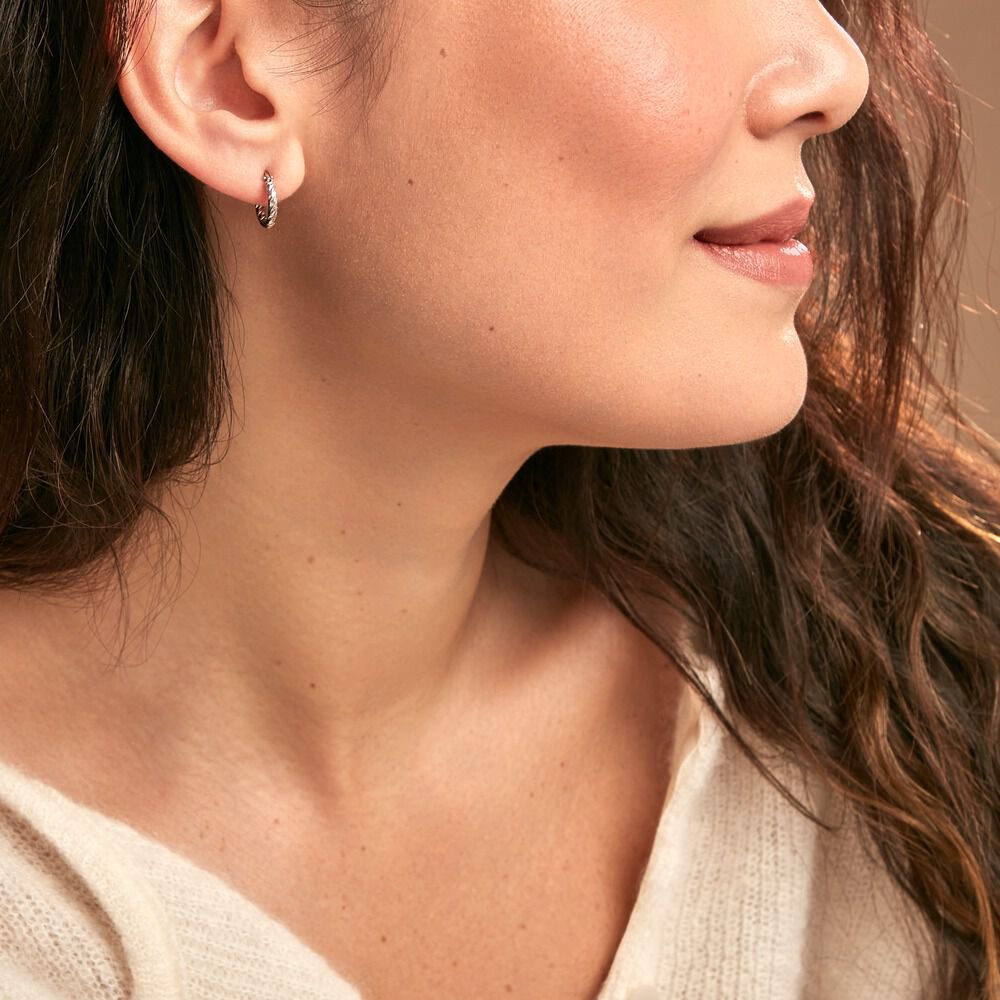 Créoles Djulia Argent Blanc - Créoles Femme | Marc Orian