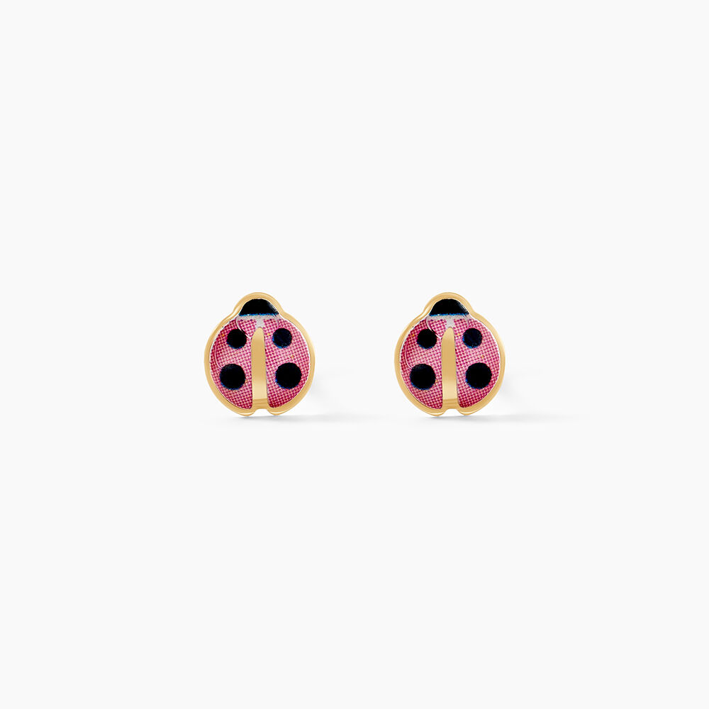 Boucles D'oreilles Puces Helidie Coccinelle Or Jaune - Puces Enfant | Marc Orian