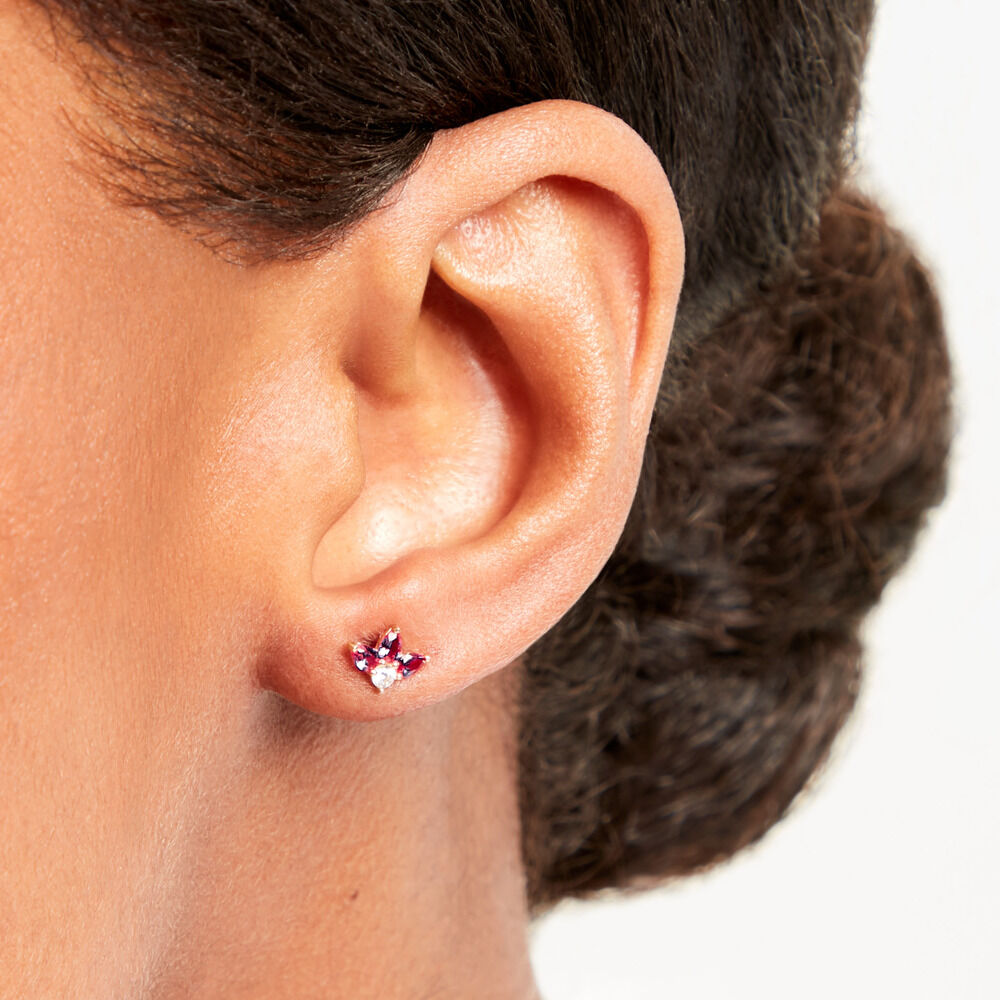 Boucles D'Oreilles Puces Blanid Or Jaune Oxyde De Zirconium - Puces Femme | Marc Orian