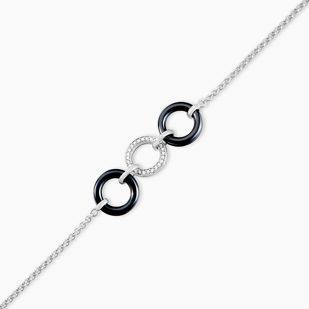 Bracelet Magalie Argent Blanc Céramique Et Oxyde De Zirconium - Bracelets chaînes Femme | Marc Orian