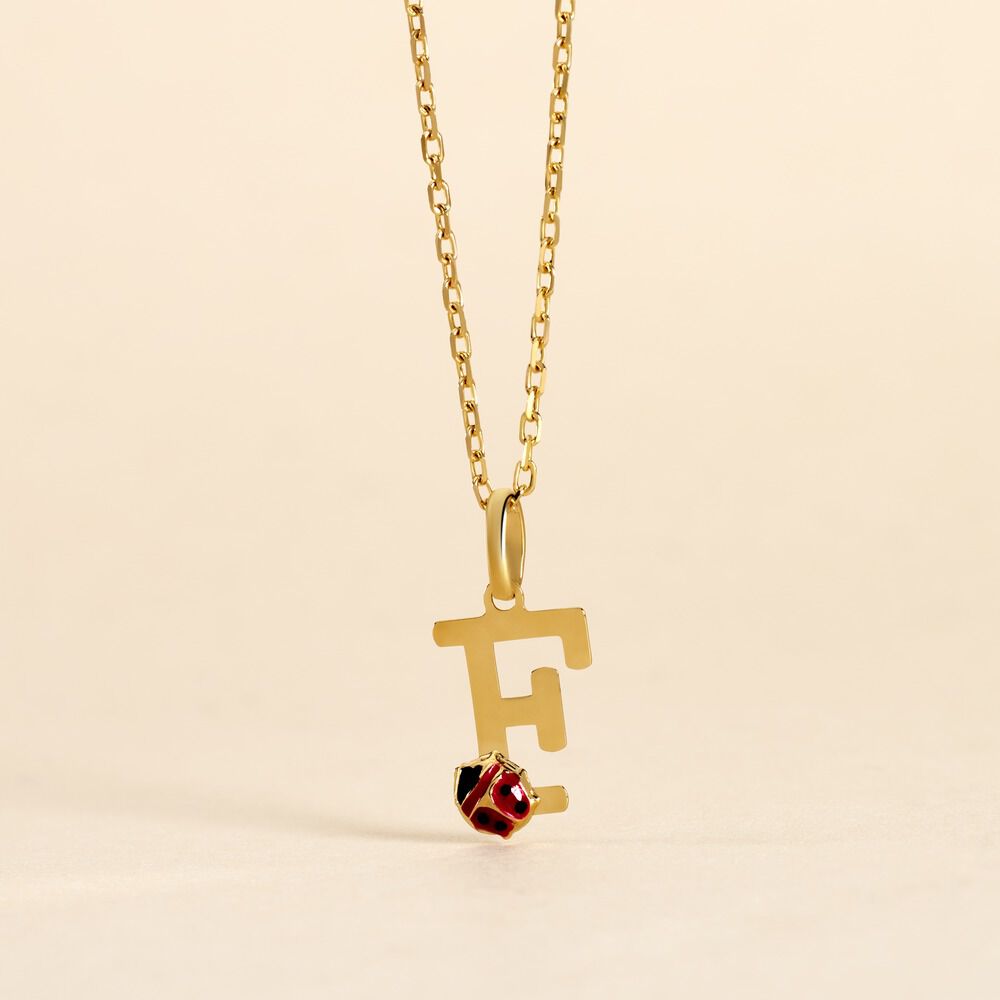 Pendentif Helidie Coccinelle Lettre Or Jaune - Pendentifs Enfant | Marc Orian