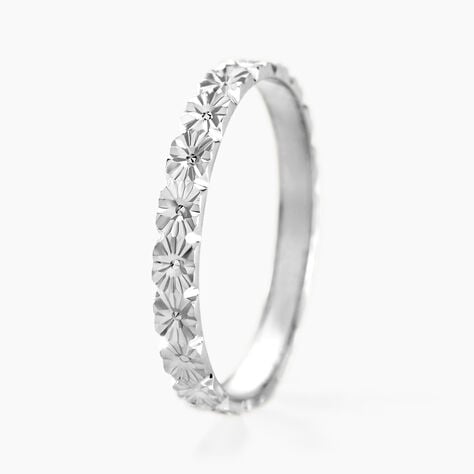 Alliance Fleur Diamantee Ruban Plat Or Blanc - Alliances personnalisées Unisex | Marc Orian