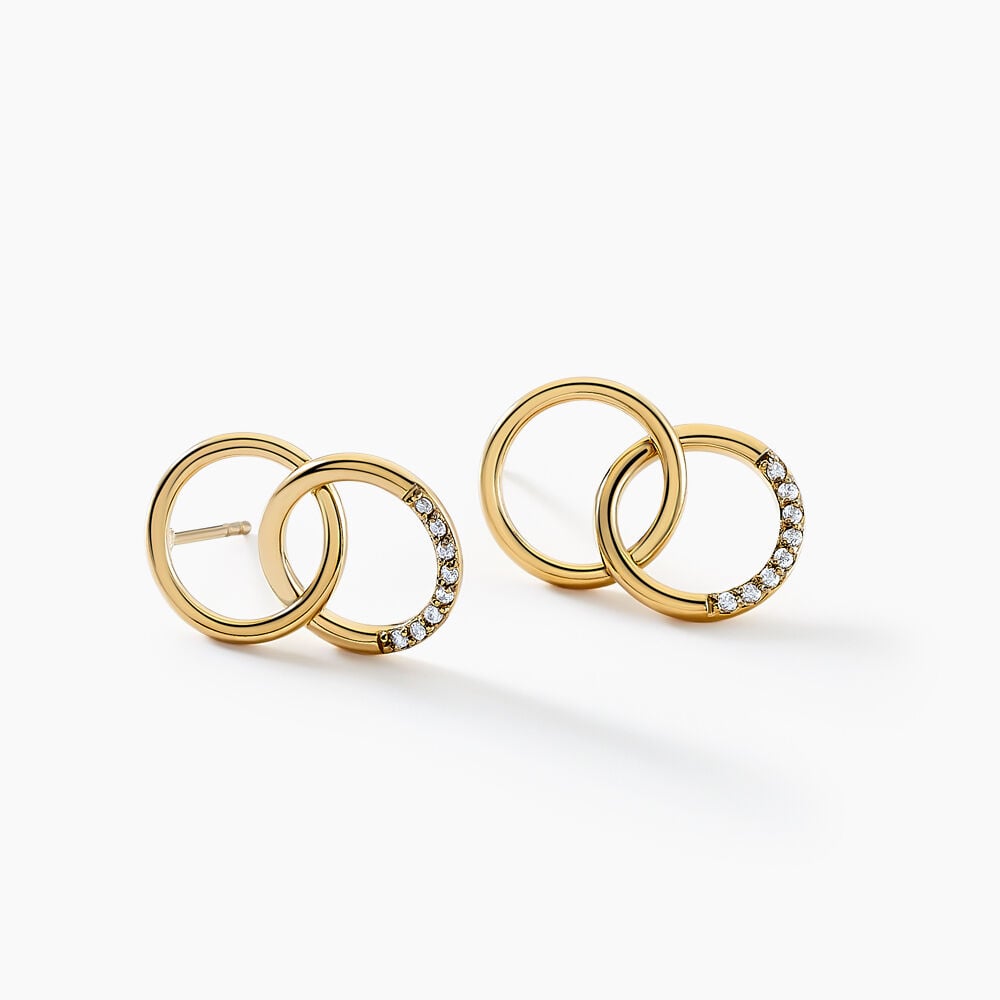 Boucles D'oreilles Pendantes Acier Dor&eacute; Oxydes De Zirconium - Pendantes Femme | Marc Orian