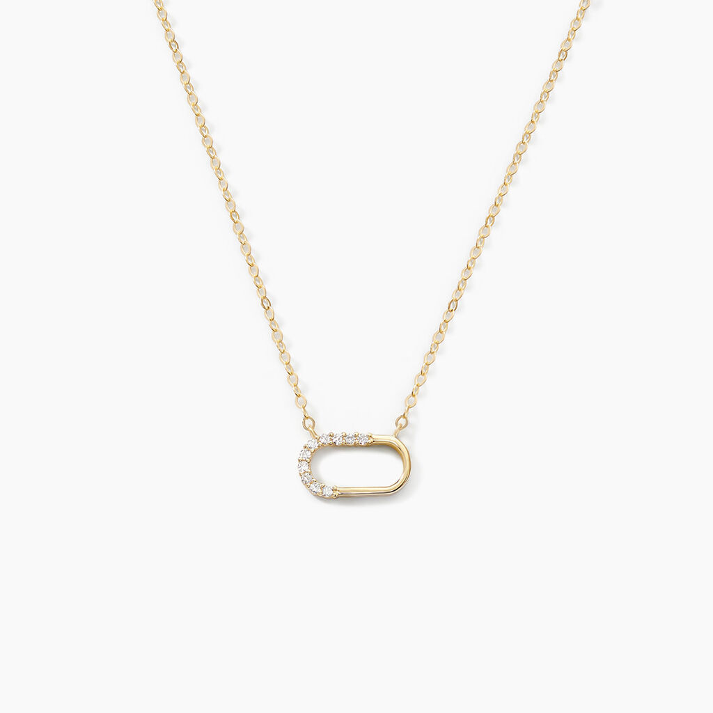 Collier Minimalist Chic Or Jaune Oxyde De Zirconium - Colliers avec pierres Femme | Marc Orian