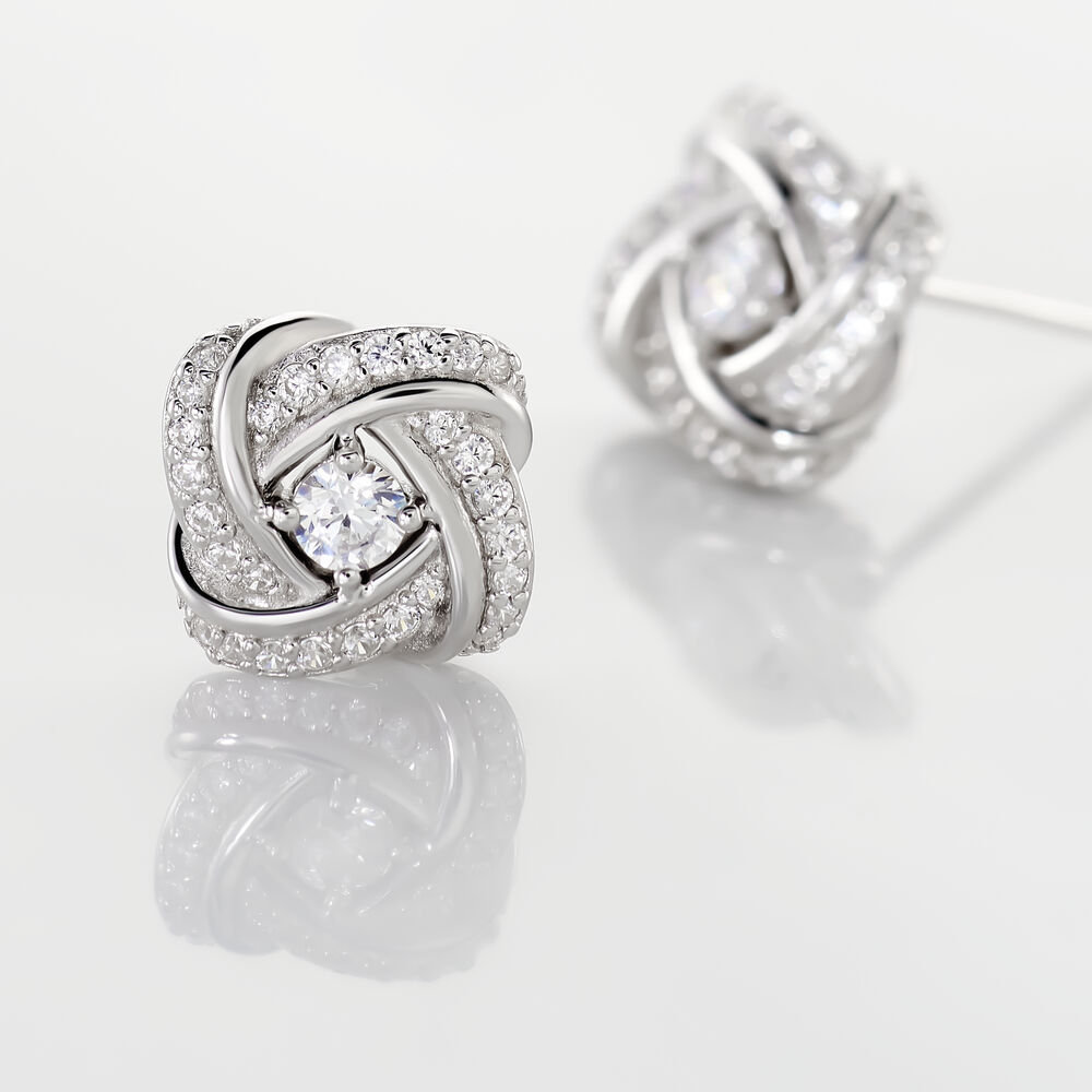 Boucles D'oreilles Puces Anasthase Argent Blanc Oxyde De Zirconium - Pendantes Femme | Marc Orian