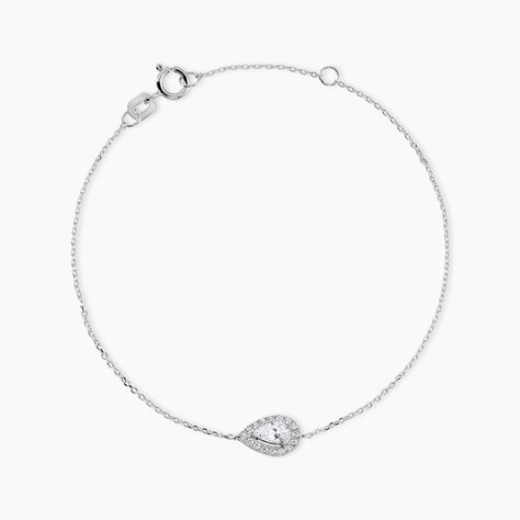 Bracelet Hildana Or Blanc Oxyde De Zirconium - Bracelets cha&icirc;nes Femme | Marc Orian