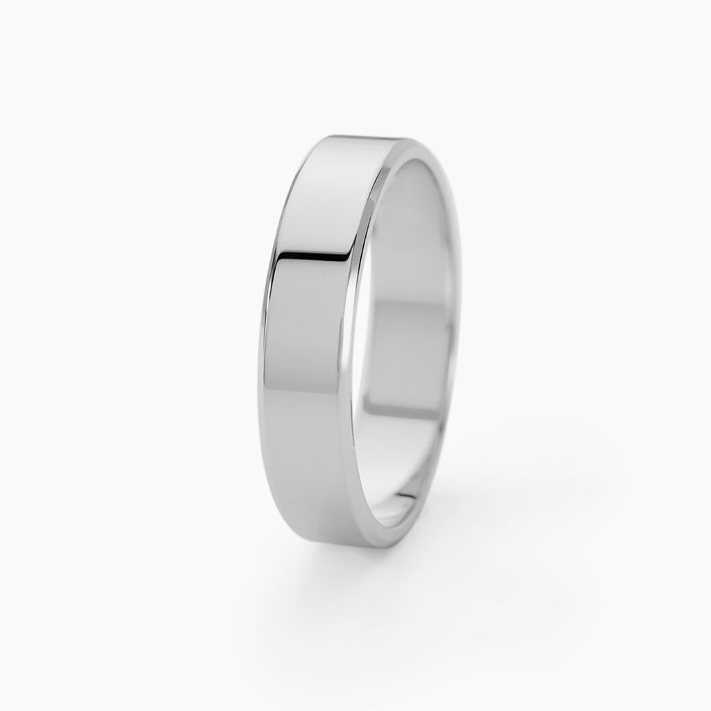 Alliance Inayah Ruban Plat Argent Blanc - Alliances duo Famille | Marc Orian