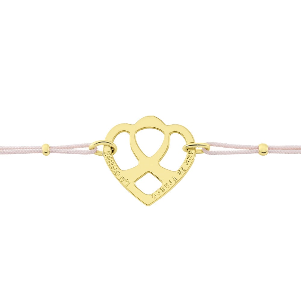 Bracelet Solidaire Lutte Contre Le Cancer Laiton Dor&eacute; - Bracelets cordons Femme | Marc Orian