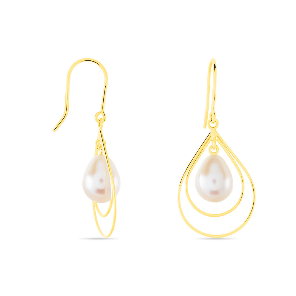 Boucles D'oreilles Pendantes Martyna Or Jaune Perle De Culture - Pendantes Femme | Marc Orian