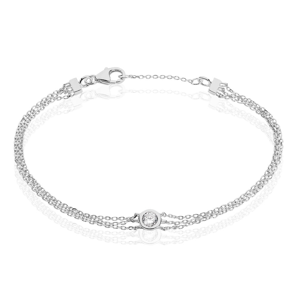 Bracelet Celia Argent Blanc Oxyde De Zirconium - Bracelets chaînes Femme | Marc Orian