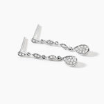 Boucles D'oreilles Pendantes Unice Or Blanc Diamant - Pendantes Femme | Marc Orian