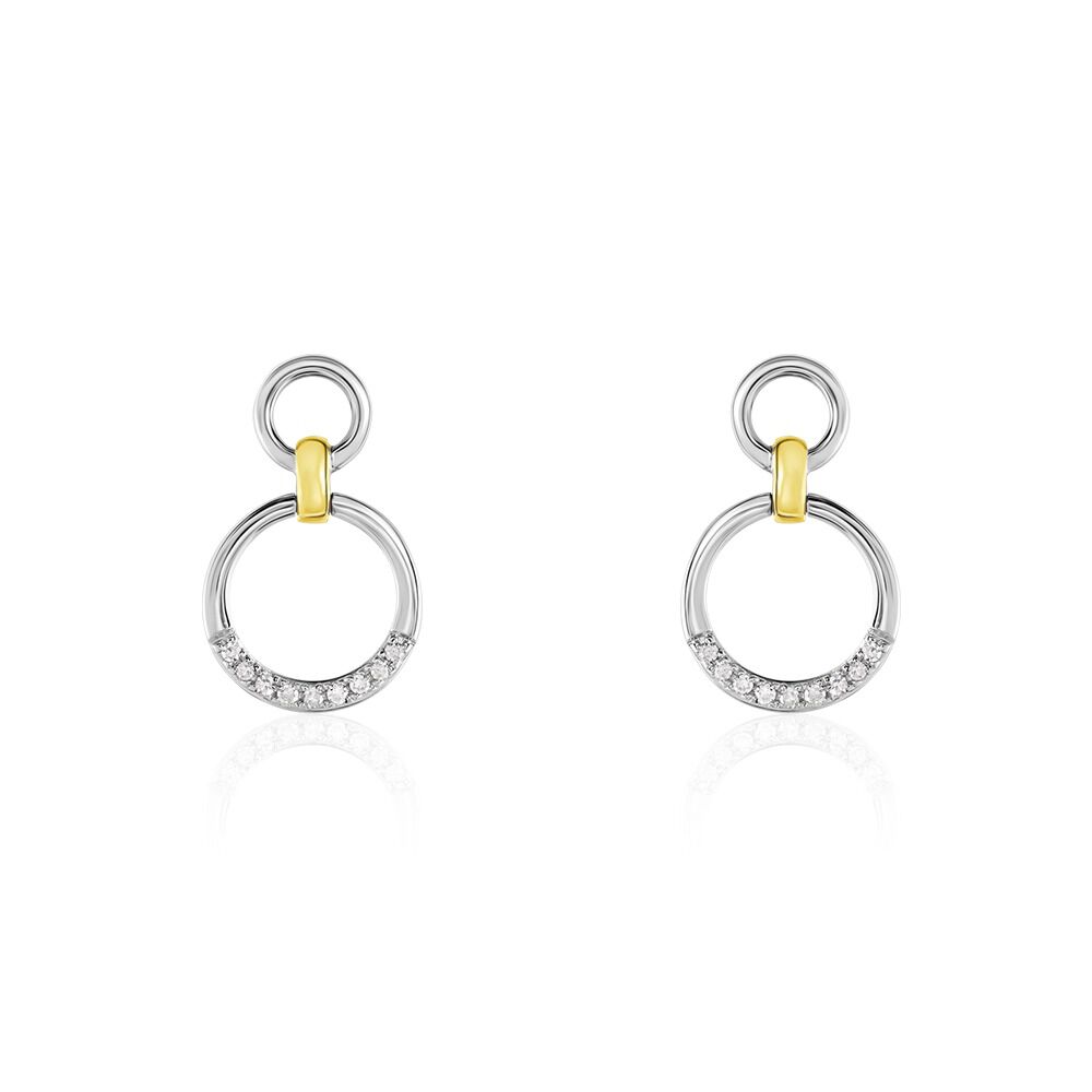 Boucles D'oreilles Pendantes Or Bicolore Nioline Diamants - Pendantes Femme | Marc Orian