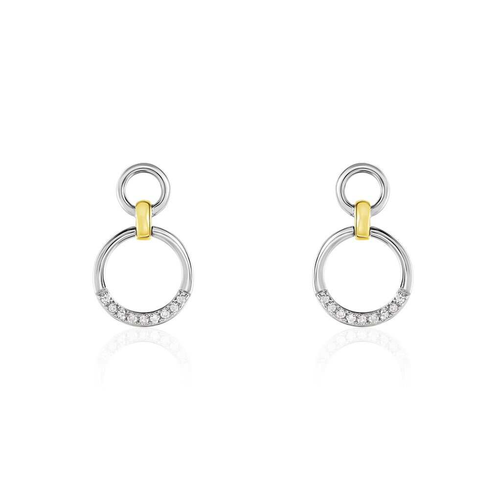 Boucles D'oreilles Pendantes Or Bicolore Nioline Diamants - Pendantes Femme | Marc Orian