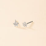 Boucles D'oreilles Puces Sulya Argent Blanc - Puces Femme | Marc Orian
