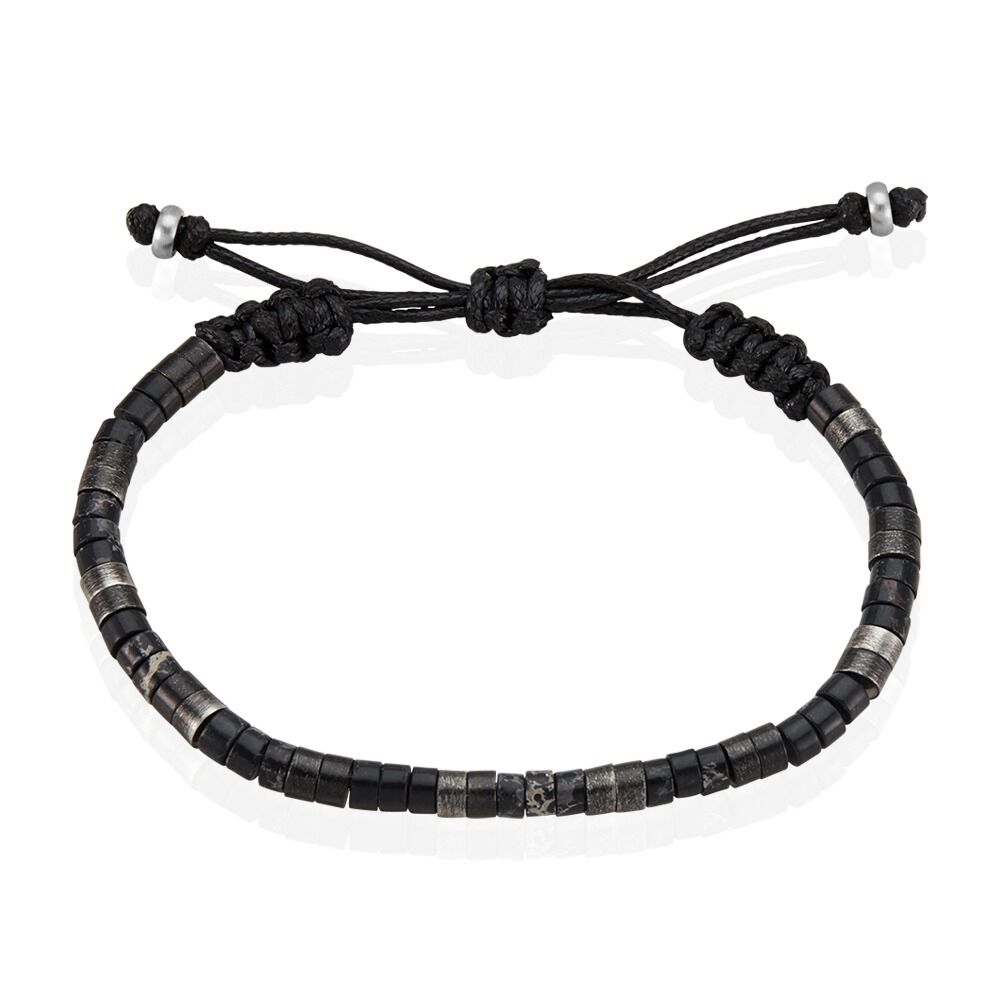 Bracelet Phebus Him Acier Noir Pierres Synthetiques - Bracelets cordons Homme | Marc Orian