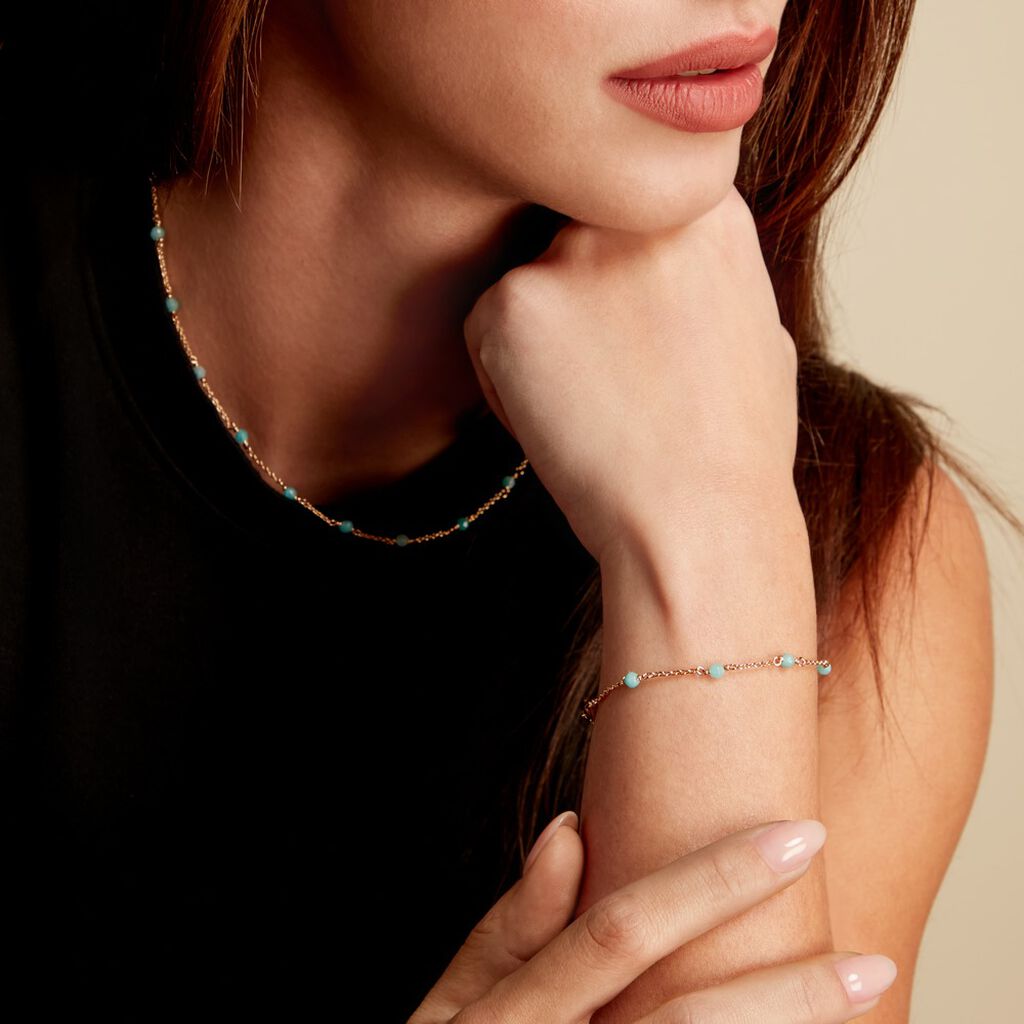 Bracelet Calliope Plaqué Or Doré Amazonite - Bracelets chaînes Femme | Marc Orian