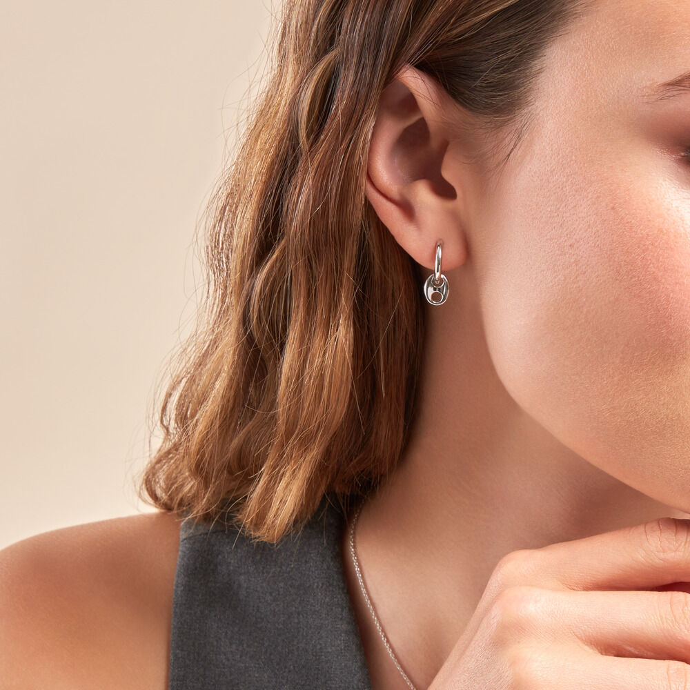 Créoles Viana Argent Blanc - Créoles Femme | Marc Orian