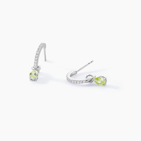 Cr&eacute;oles Evasion Argent Blanc Oxyde De Zirconium - Boucles d'oreilles pampille Femme | Marc Orian