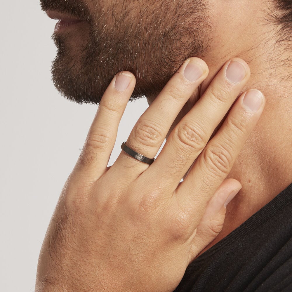 Alliance Nayhan Ruban Plat Titane Blanc - Alliances personnalisées Unisex | Marc Orian