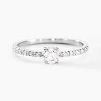 Bague Solitaire Servana Or Blanc Oxyde De Zirconium