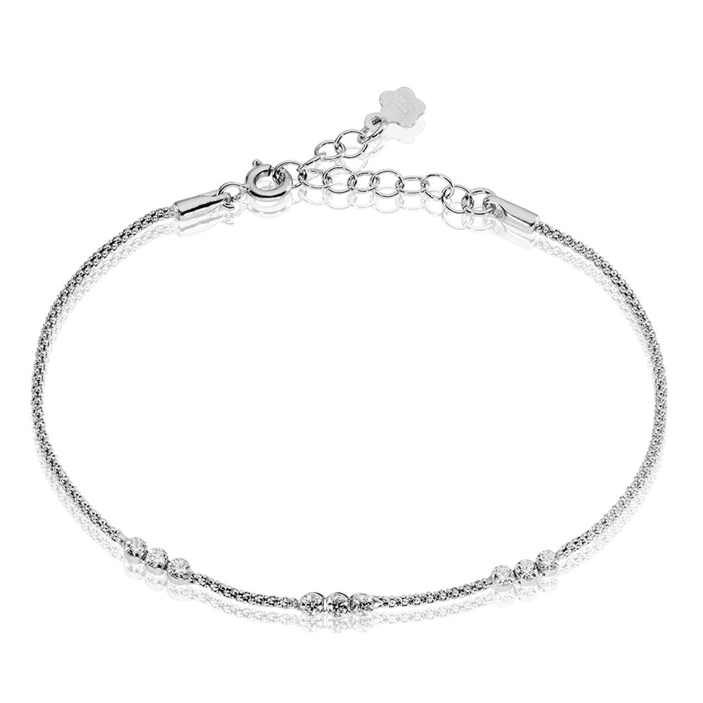 Bracelet Sidney Argent Blanc Oxyde De Zirconium Et Olivine - Bracelets fantaisie Femme | Marc Orian