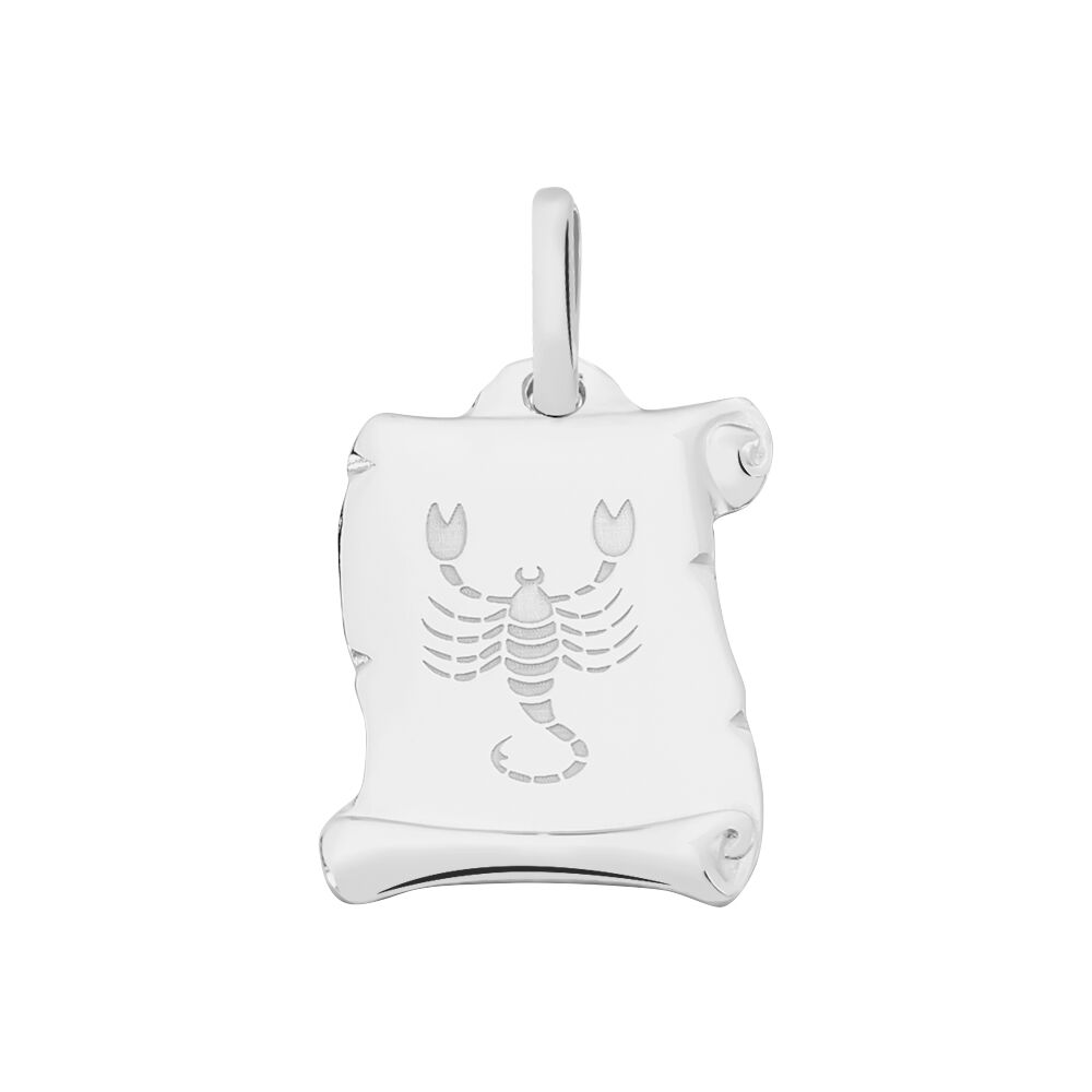 Pendentif Zodiaque Parchemin Argent Blanc - Bijoux personnalisés Famille | Marc Orian