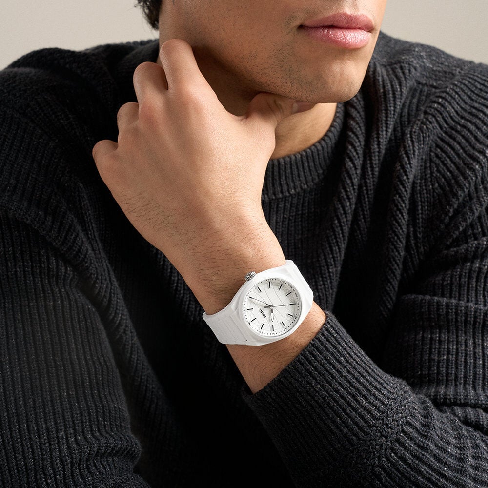 Montre Fossil Everett 3 Hand Blanc - Montres &eacute;tanches Homme | Marc Orian